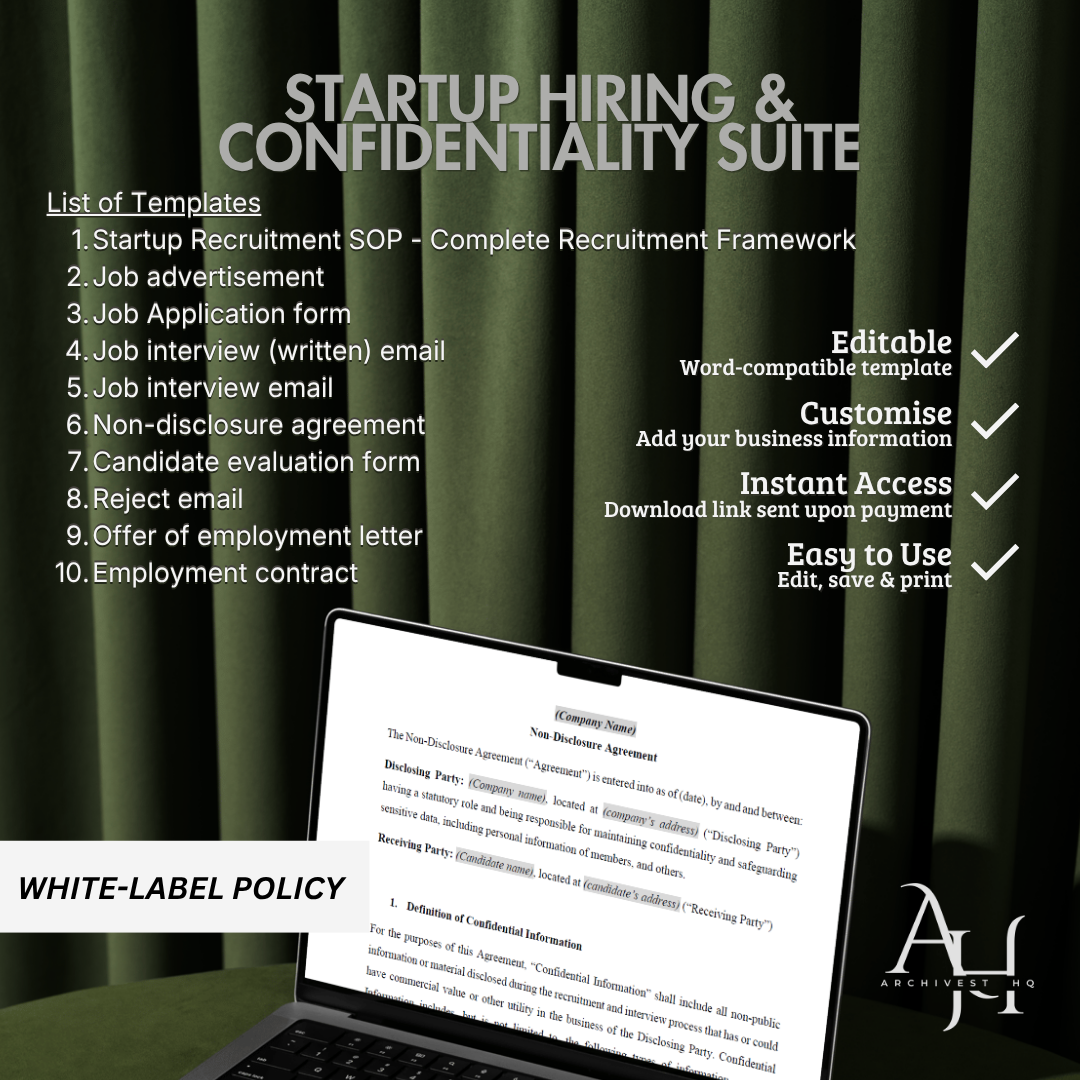 Startup Hiring & Confidentiality Suite