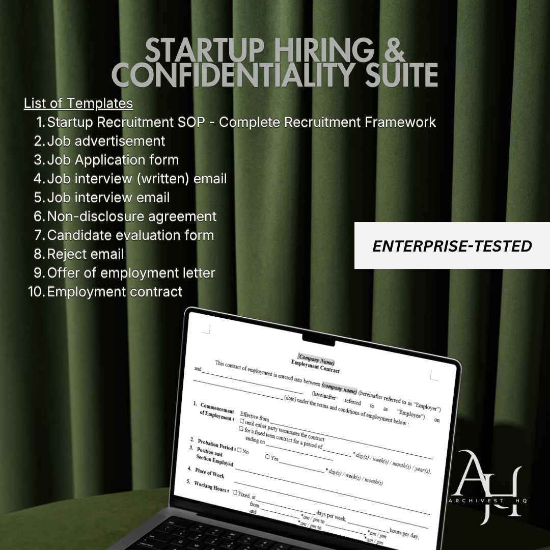 Startup Hiring & Confidentiality Suite