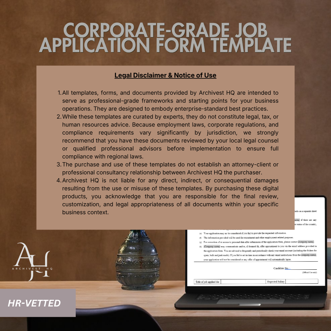 Job Application Form Template