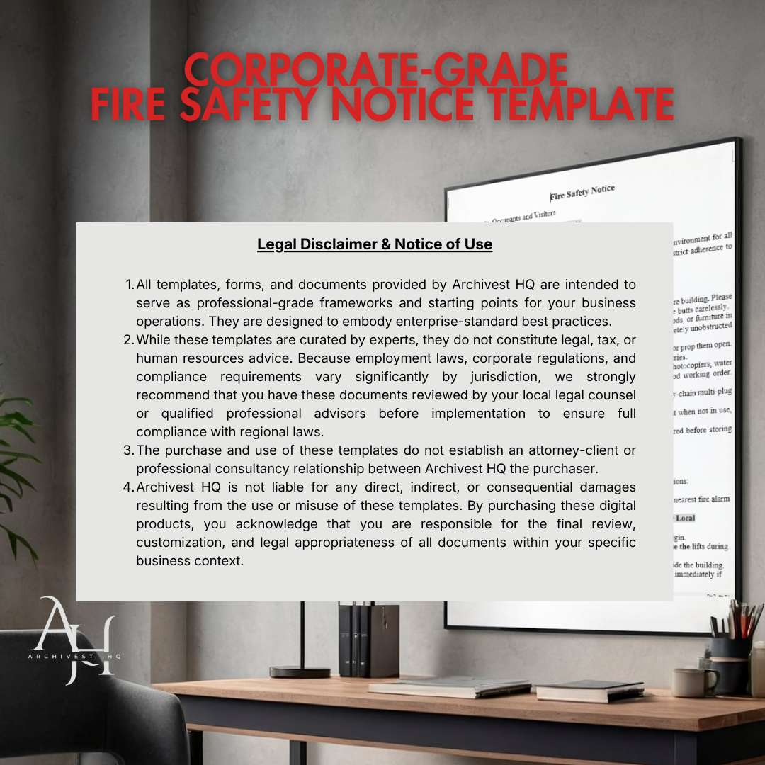 Fire Safety Notice Template
