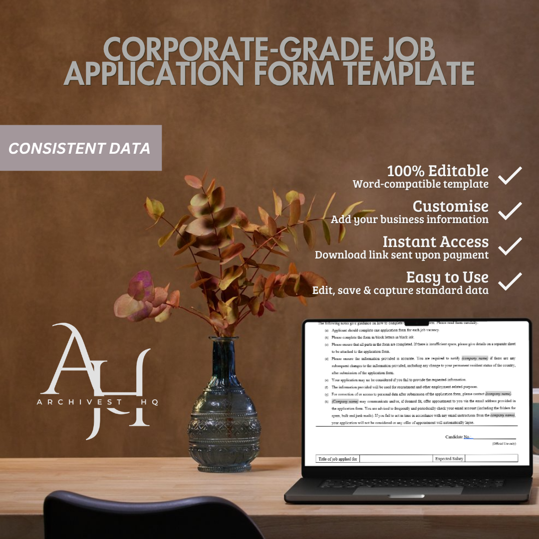 Job Application Form Template